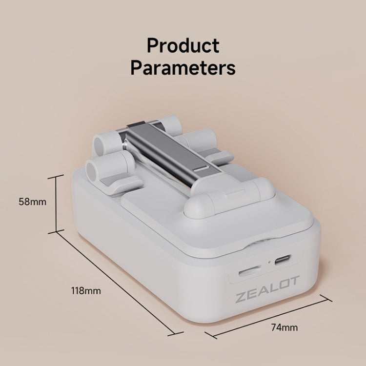 Zealot Z7 2 in 1 Foldable Phone Holder with Wireless Bluetooth Speaker(White) - Desktop Holder by ZEALOT | Online Shopping South Africa | PMC TechLife | Buy Now Pay Later Mobicred