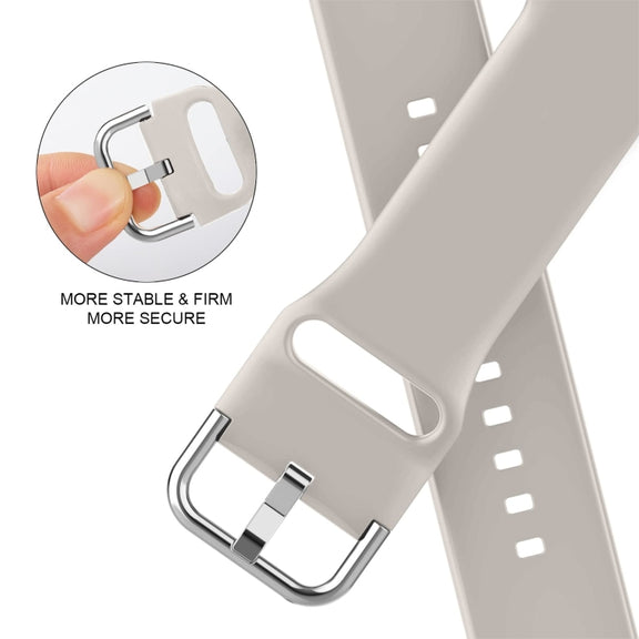 For Apple Watch SE 2022 44mm Pin Buckle Silicone Watch Band(Starlight)