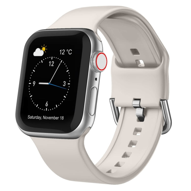 For Apple Watch Series 9 41mm Pin Buckle Silicone Watch Band(Starlight) - Watch Bands by PMC TechLife | Online Shopping South Africa | PMC TechLife