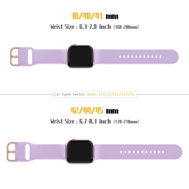 For Apple Watch Series 9 41mm Pin Buckle Silicone Watch Band(Lavender) - Watch Bands by PMC TechLife | Online Shopping South Africa | PMC TechLife