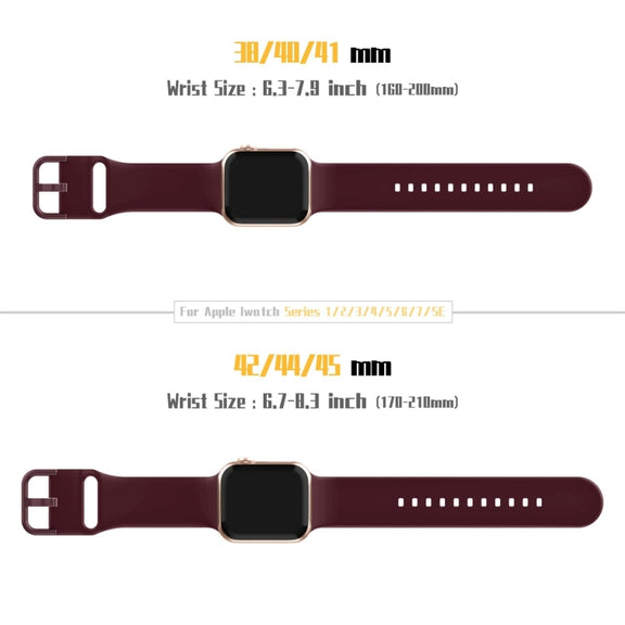 For Apple Watch SE 2023 44mm Pin Buckle Silicone Watch Band(Wine Red)