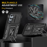 For Samsung Galaxy S23 FE 5G Armor PC + TPU Camera Shield Phone Case(Black)