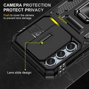 For Samsung Galaxy S23 FE 5G Armor PC + TPU Camera Shield Phone Case(Black)