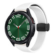 For Samsung Galaxy Watch 6 / 6 Classic Magnetic Black Buckle Slim Silicone Watch Band(White) - Watch Bands by PMC TechLife | Online Shopping South Africa | PMC TechLife