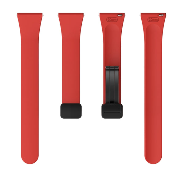 For Samsung Galaxy Watch 6 / 6 Classic Magnetic Black Buckle Slim Silicone Watch Band(Red)