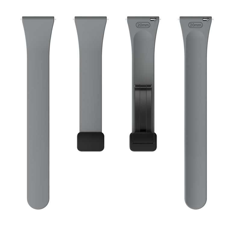 For Samsung Galaxy Watch 6 / 6 Classic Magnetic Black Buckle Slim Silicone Watch Band(Space Grey)