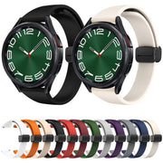 For Samsung Galaxy Watch 6 / 6 Classic Magnetic Black Buckle Slim Silicone Watch Band(Red)