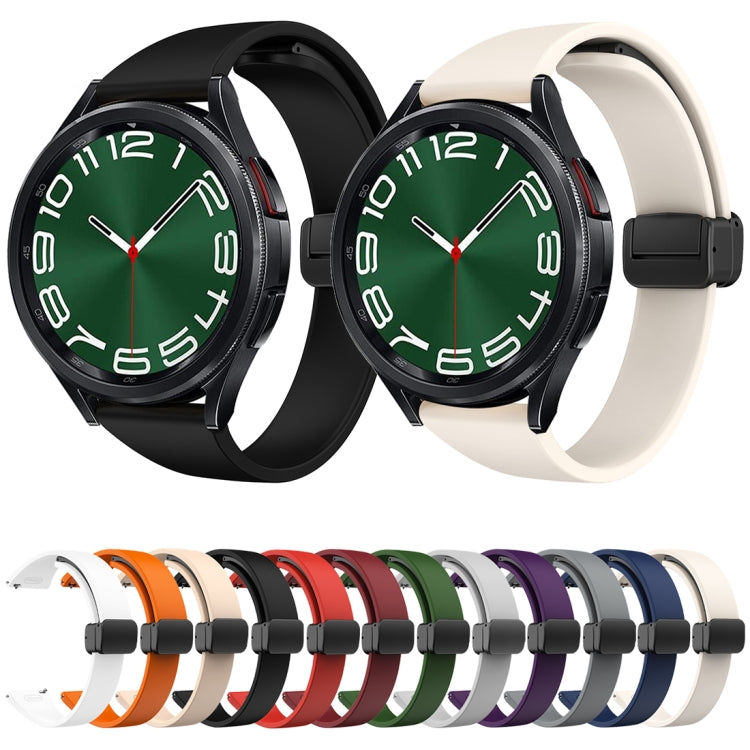 For Samsung Galaxy Watch 6 / 6 Classic Magnetic Black Buckle Slim Silicone Watch Band(Red)
