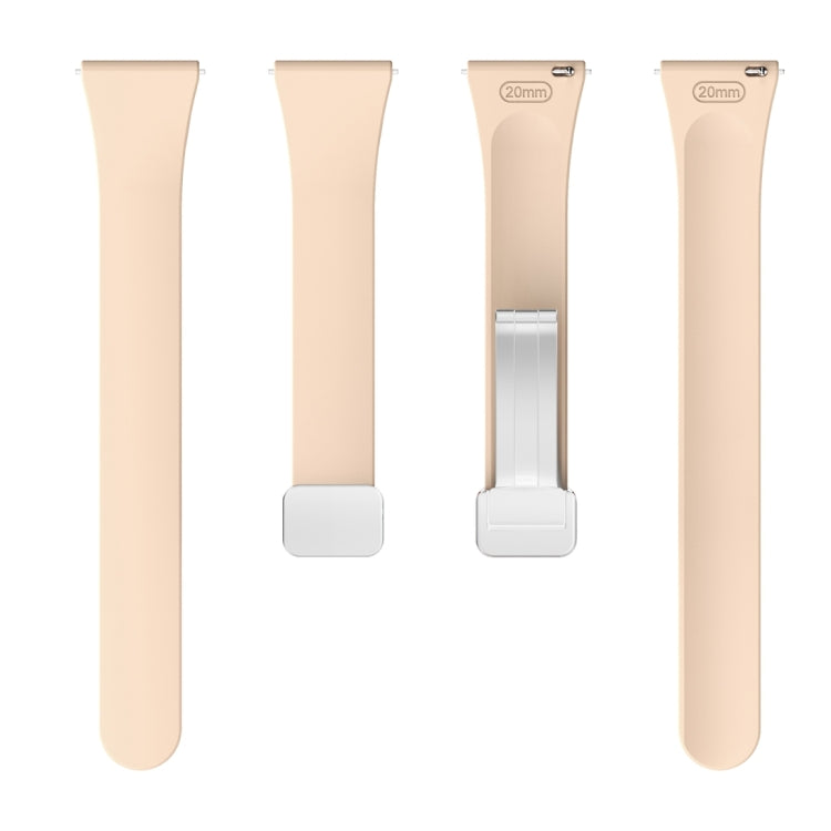 For Samsung Galaxy Watch 6 / 6 Classic Magnetic Silver Buckle Slim Silicone Watch Band(Pink) - Watch Bands by PMC TechLife | Online Shopping South Africa | PMC TechLife