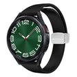 For Samsung Galaxy Watch 6 / 6 Classic Magnetic Silver Buckle Slim Silicone Watch Band(Black) - Watch Bands by PMC TechLife | Online Shopping South Africa | PMC TechLife