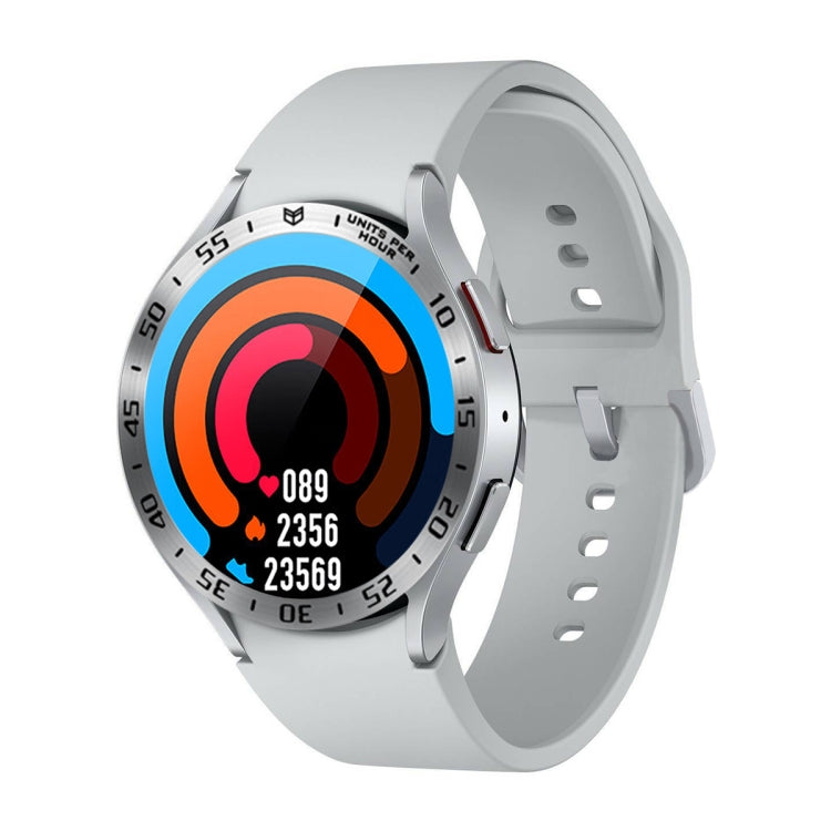 For Samsung Galaxy Watch6 Classic 43mm A Style Smart Watch Steel Ring Protective Frame(Silver)