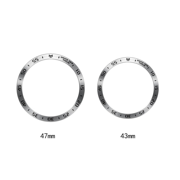 For Samsung Galaxy Watch6 Classic 47mm A Style Smart Watch Steel Ring Protective Frame(Black)