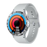 For Samsung Galaxy Watch6 Classic 43mm E Style Smart Watch Steel Ring Protective Frame(Silver)