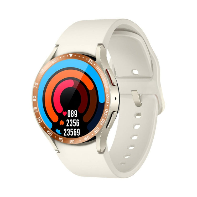 For Samsung Galaxy Watch6 Classic 43mm E Style Smart Watch Steel Ring Protective Frame(Rose Gold)