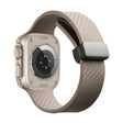 For Apple Watch 5 44mm Carbon Fiber Pattern Magnetic Buckle Silicone Watch Band(Apricot Color) - Watch Bands by PMC TechLife | Online Shopping South Africa | PMC TechLife