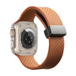 For Apple Watch 3 42mm Carbon Fiber Pattern Magnetic Buckle Silicone Watch Band(Brown) - Watch Bands by PMC TechLife | Online Shopping South Africa | PMC TechLife
