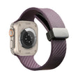 For Apple Watch 2 38mm Carbon Fiber Pattern Magnetic Buckle Silicone Watch Band(Purple) - Watch Bands by PMC TechLife | Online Shopping South Africa | PMC TechLife