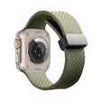 For Apple Watch 38mm Carbon Fiber Pattern Magnetic Buckle Silicone Watch Band(Green) - Watch Bands by PMC TechLife | Online Shopping South Africa | PMC TechLife