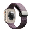 For Apple Watch 9 41mm Carbon Fiber Pattern Magnetic Buckle Silicone Watch Band(Purple) - Watch Bands by PMC TechLife | Online Shopping South Africa | PMC TechLife