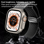 For Apple Watch 38mm Carbon Fiber Pattern Magnetic Buckle Silicone Watch Band(Grey)
