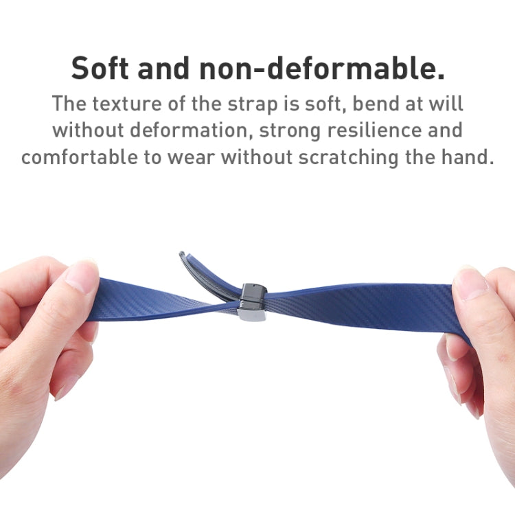 For Apple Watch 8 41mm Carbon Fiber Pattern Magnetic Buckle Silicone Watch Band(Black)