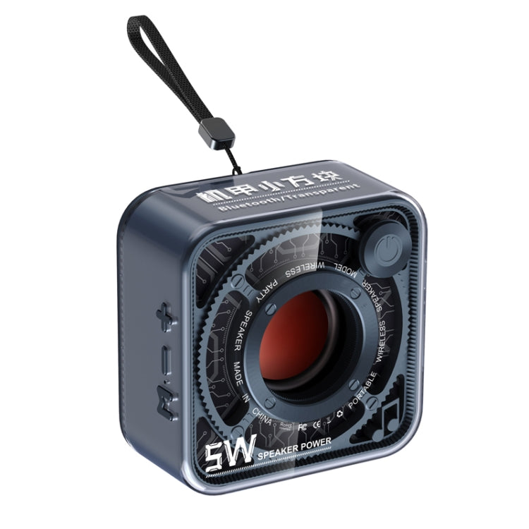 T&G DW12 Portable Mini Wireless Bluetooth Speaker Transparent Subwoofer Support TF Card(Blue) - Mini Speaker by T&G | Online Shopping South Africa | PMC TechLife | Buy Now Pay Later Mobicred