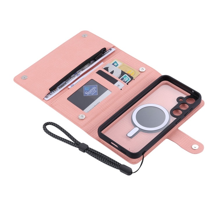 For Samsung Galaxy S23 FE 5G ViLi GHB Series MagSafe Magnetic Zipper Leather Phone Case(Pink) - Galaxy S23 FE 5G Cases by ViLi | Online Shopping South Africa | PMC TechLife | Buy Now Pay Later Mobicred
