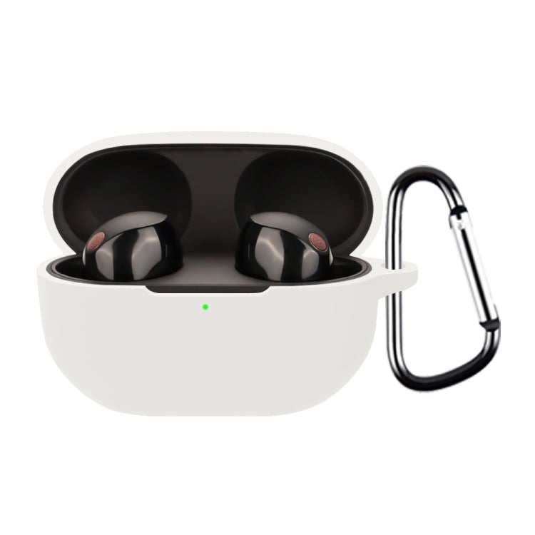 For Sony WF-1000XM5 Wireless Bluetooth Earphone Silicone Protective Case(White) - Sony Earphone Case by PMC TechLife | Online Shopping South Africa | PMC TechLife