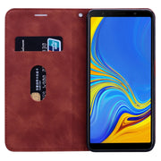 For Samsung Galaxy A7 (2018) Frosted Business Magnetic Horizontal Flip PU Leather Case with Holder & Card Slot & Lanyard(Brown)