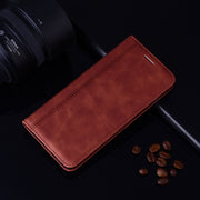For Samsung Galaxy A7 (2018) Frosted Business Magnetic Horizontal Flip PU Leather Case with Holder & Card Slot & Lanyard(Brown)