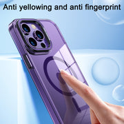 For iPhone 15 MagSafe Magnetic Invisible Holder Transparent Phone Case(Blue)