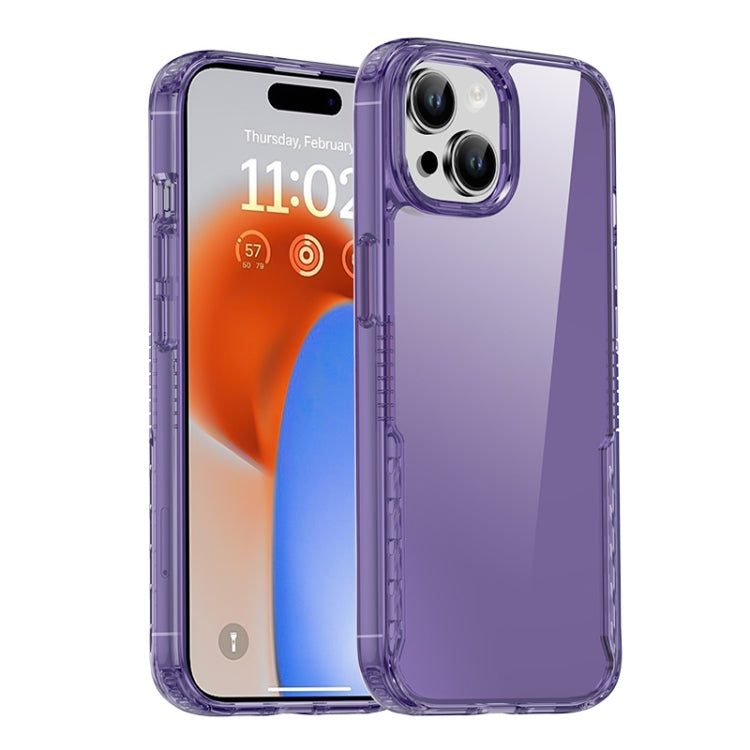 For iPhone 15 iPAKY YG Series Transparent PC+TPU Phone Case(Transparent Purple) - iPhone 15 Cases by iPAKY | Online Shopping South Africa | PMC TechLife | Buy Now Pay Later Mobicred