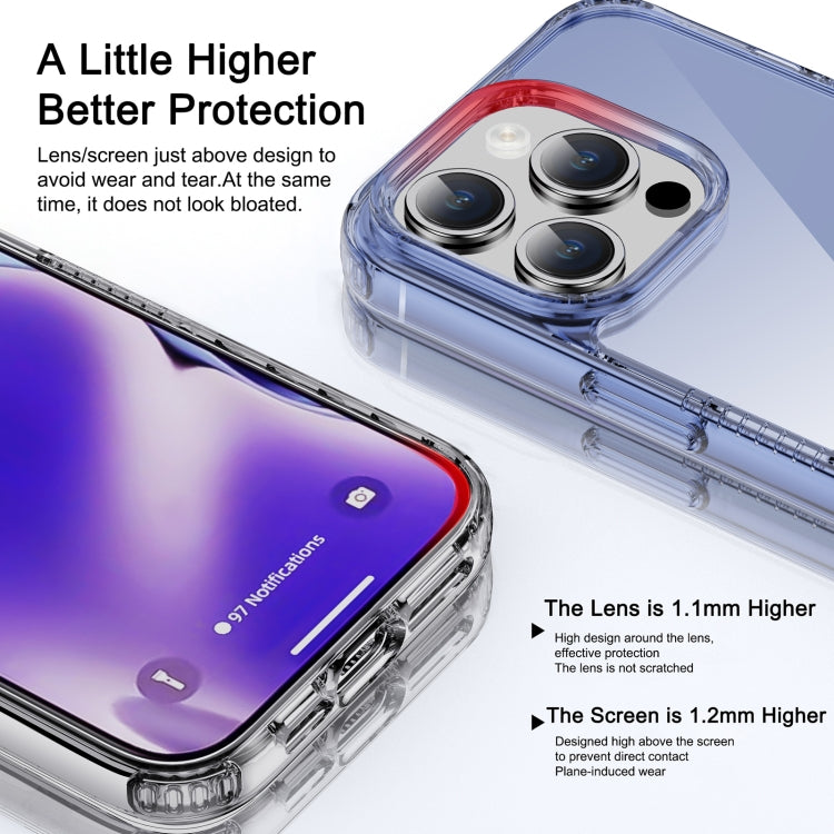 For iPhone 15 iPAKY YG Series Transparent PC+TPU Phone Case(Transparent Purple) - iPhone 15 Cases by iPAKY | Online Shopping South Africa | PMC TechLife | Buy Now Pay Later Mobicred