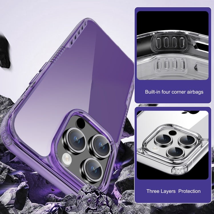 For iPhone 15 iPAKY YG Series Transparent PC+TPU Phone Case(Transparent Purple) - iPhone 15 Cases by iPAKY | Online Shopping South Africa | PMC TechLife | Buy Now Pay Later Mobicred