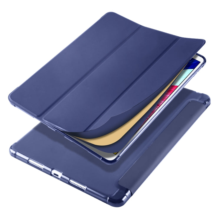 For iPad Pro 10.5 inch / Air 3 10.5 inch 3-folding Horizontal Flip PU Leather + Shockproof TPU Case with Holder & Pen Slot(Dark Blue) - free shipping - PMC TechLife - Order now!
