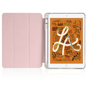 For iPad Mini 5 / Mini 4 3-folding Horizontal Flip PU Leather + Shockproof TPU Case with Holder & Pen Slot(Pink)
