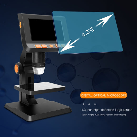 P110 50X-1000X Desktop Electronic Digital Microscope with 4.3 inch Screen