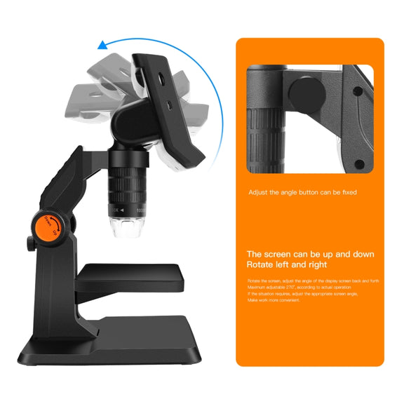 P110 50X-1000X Desktop Electronic Digital Microscope with 4.3 inch Screen