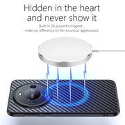 For Huawei Mate 60 Pro wlons Magsafe Carbon Fiber Kevlar TPU Phone Case(Black)
