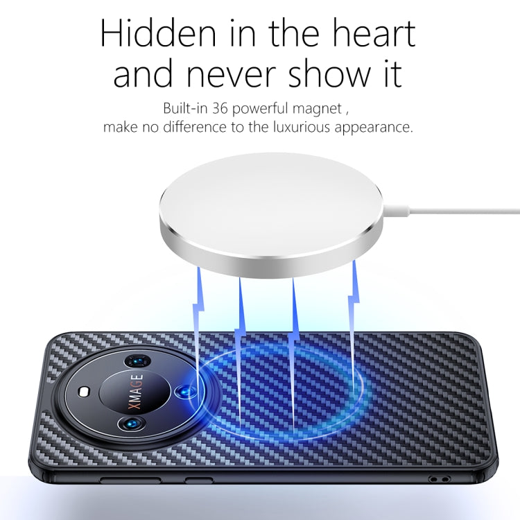 For Huawei Mate 60 Pro wlons Magsafe Carbon Fiber Kevlar TPU Phone Case(Black)