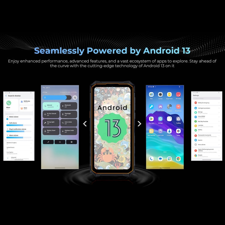 HOTWAV CYBER 13 Pro, 12GB+256GB, IP68/IP69K Rugged Phone, 10800mAh, 6.6 inch Android 13 UNISOC T619 Octa Core, Network: 4G, NFC, OTG(All Black)