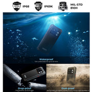 HOTWAV CYBER 13 Pro, 12GB+256GB, IP68/IP69K Rugged Phone, 10800mAh, 6.6 inch Android 13 UNISOC T619 Octa Core, Network: 4G, NFC, OTG(All Black)