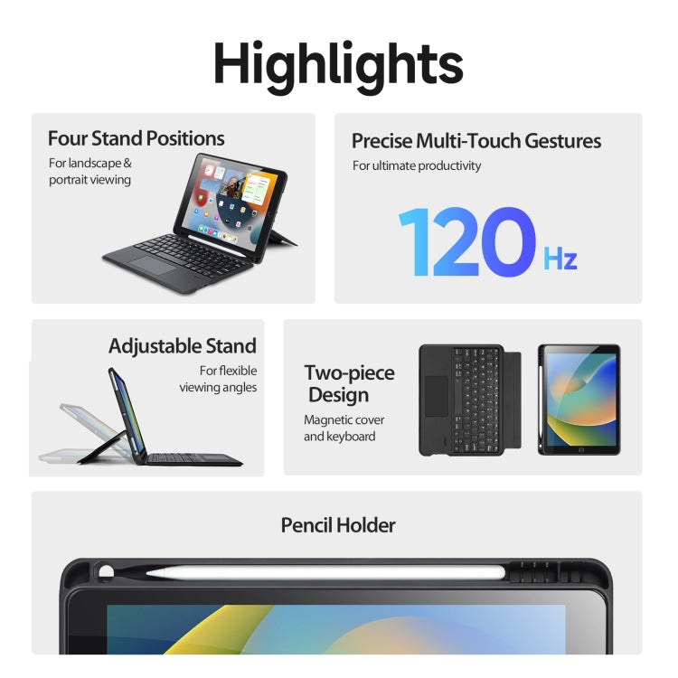For iPad 10.2 2019/2020/2021/Air 2019 DUX DUCIS DK Series Magnetic Wireless Bluetooth Keyboard Tablet Case(Black) - free shipping - PMC Jewellery - Order now!