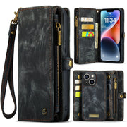 For iPhone 15 Plus CaseMe 008 Detachable Multifunctional Leather Phone Case(Black)