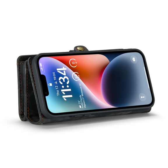 For iPhone 15 CaseMe 008 Detachable Multifunctional Leather Phone Case(Black)