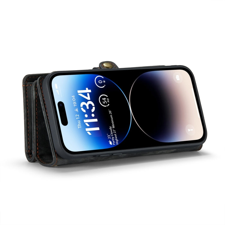 For iPhone 15 Pro CaseMe 008 Detachable Multifunctional Leather Phone Case(Black)