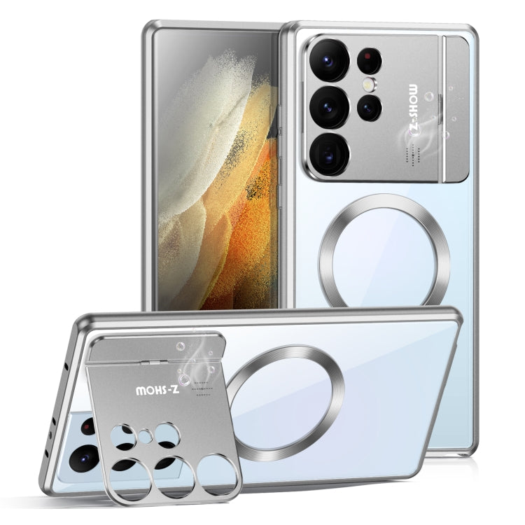 For Samsung Galaxy S21 Ultra 5G Aromatherapy Holder Single-sided MagSafe Magnetic Phone Case(Silver) - Galaxy S21 Ultra 5G Cases by PMC TechLife | Online Shopping South Africa | PMC TechLife