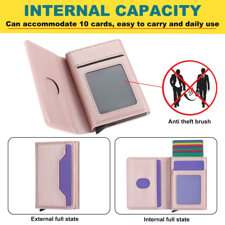 Anti Theft Brush Card Bag, Size:10x6x3cm(Rose Gold)