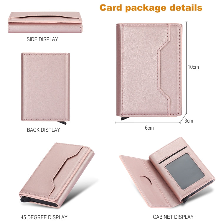 Anti Theft Brush Card Bag, Size:10x6x3cm(Rose Gold)