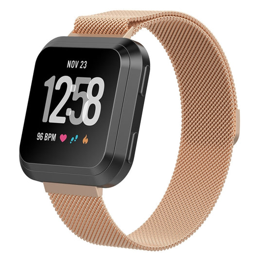 For Fitbit Versa 2 / Fitbit Versa / Fitbit Versa Lite Milanese Watch Band,, Small Size: 2.3x22.5cm(Rose Gold) - Watch Bands by PMC Jewellery | Online Shopping South Africa | PMC Jewellery | Buy Now Pay Later Mobicred